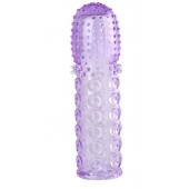 Насадка гелевая фиолетовая с точками, шипами и наплывами - 13,5 см. - Toyfa Basic - в Барнауле купить с доставкой