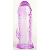 Фиолетовая гелевая насадка с шипами - 13 см. - Toyfa Basic - в Барнауле купить с доставкой