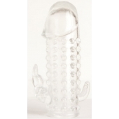 Гелевая прозрачная насадка с 2 отростками - 13 см. - Toyfa Basic - в Барнауле купить с доставкой