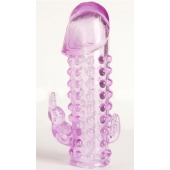 Закрытая фиолетовая насадка с 2 отростками - 13 см. - Toyfa Basic - в Барнауле купить с доставкой