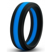 Черно-синее эрекционное кольцо Silicone Go Pro Cock Ring - Blush Novelties - в Барнауле купить с доставкой