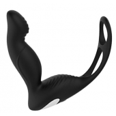 Черный вибромассажер простаты P-PLEASER W ERECTION ENHANCE - Dream Toys - в Барнауле купить с доставкой