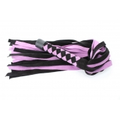 Черно-розовая плеть из замши - 58 см. - БДСМ Арсенал - купить с доставкой в Барнауле