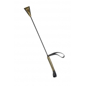 Черно-золотистый стек с хлопушкой из кожи - 62 см. - Sitabella - купить с доставкой в Барнауле Черно-золотистый стек с хлопушкой из кожи - 62 см. - Sitabella - купить с доставкой в Барнауле