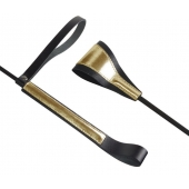 Черно-золотистый стек с хлопушкой из кожи - 62 см. - Sitabella - купить с доставкой в Барнауле Черно-золотистый стек с хлопушкой из кожи - 62 см. - Sitabella - купить с доставкой в Барнауле