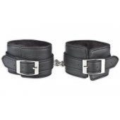 Черные фиксаторы для ног на цепи с мехом внутри - Lux Fetish - купить с доставкой в Барнауле