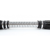 Черная плеть с серебристой ручкой - 44 см. - БДСМ Арсенал - купить с доставкой в Барнауле