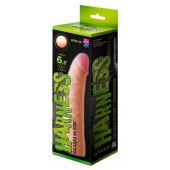 Телесная изогнутая насадка на Harness с коннектором GREEN LINE - 18 см. - LOVETOY (А-Полимер) - купить с доставкой в Барнауле