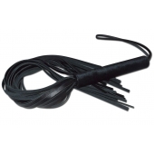 Чёрная кожаная плеть с жесткой ручкой - 63 см. - Sitabella - купить с доставкой в Барнауле