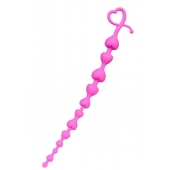 Розовая силиконовая анальная цепочка Long Sweety - 34 см. - ToyFa в Барнауле Розовая силиконовая анальная цепочка Long Sweety - 34 см. - ToyFa