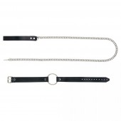 Черный поводок и чокер с кольцом Rada - Rebelts - купить с доставкой в Барнауле