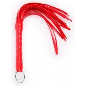 Красная плеть с рукоятью в оплетке - 28 см. - Notabu - купить с доставкой в Барнауле