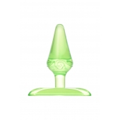 Зеленая анальная втулка с ограничителем - 6,5 см. - Toyfa Basic в Барнауле Зеленая анальная втулка с ограничителем - 6,5 см. - Toyfa Basic