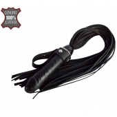 Черная плеть  Ковбой  с ручкой-фаллосом - 55 см. - Sitabella - купить с доставкой в Барнауле