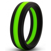 Черно-зеленое эрекционное кольцо Silicone Go Pro Cock Ring - Blush Novelties - в Барнауле купить с доставкой