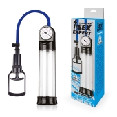 Прозрачная вакуумная помпа Sex Expert с манометром - Sex Expert - в Барнауле купить с доставкой
