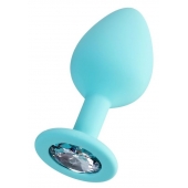 Мятная анальная втулка Brilliant с прозрачным кристаллом - 8 см. - ToyFa - купить с доставкой в Барнауле