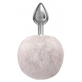 Серебристая анальная пробка с белым пушистым хвостиком Twinkle - Lola Games - купить с доставкой в Барнауле