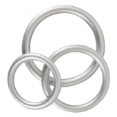 Набор из 3 эрекционных колец под металл Metallic Silicone Cock Ring Set - Orion - в Барнауле купить с доставкой