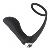 Черное эрекционное кольцо с анальной вибропробкой Vibrating Ring   Plug - Orion - в Барнауле купить с доставкой