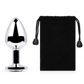 Серебристая анальная пробка с прозрачным стразом - 7,2 см. - Anal Jewelry Plug - купить с доставкой в Барнауле