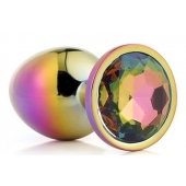 Голографическая анальная втулка с радужным кристаллом - 7,1 см. - Dream Toys - купить с доставкой в Барнауле