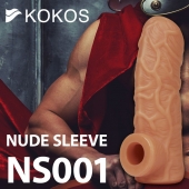 Телесная открытая насадка-реалистик с подхватом мошонки Nude Sleeve S - 10 см. - KOKOS - в Барнауле купить с доставкой