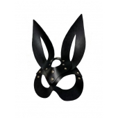 Черная кожаная маска зайки Miss Bunny - БДСМ Арсенал - купить с доставкой в Барнауле