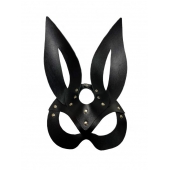 Черная кожаная маска зайки Miss Bunny - БДСМ Арсенал - купить с доставкой в Барнауле