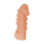 Телесная закрытая насадка с шишечками Cock Sleeve Size S - 13,8 см. - KOKOS - в Барнауле купить с доставкой