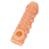 Телесная закрытая насадка с пучками шишечек Cock Sleeve Size S - 13,8 см. - KOKOS - в Барнауле купить с доставкой