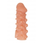 Телесная закрытая насадка с шариками Cock Sleeve Size M - 15,6 см. - KOKOS - в Барнауле купить с доставкой