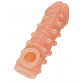 Телесная закрытая насадка с шариками Cock Sleeve Size M - 15,6 см. - KOKOS - в Барнауле купить с доставкой