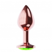 Пробка цвета розового золота с лаймовым кристаллом Diamond Emerald Shine S - 7,2 см. - Lola Games - купить с доставкой в Барнауле