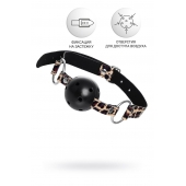 Черный кляп-шар на леопардовых ремешках Anonymo - ToyFa - купить с доставкой в Барнауле