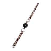 Черный кляп-шар на леопардовых ремешках Anonymo - ToyFa - купить с доставкой в Барнауле