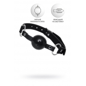 Черный кляп-шар на кожаных ремешках Anonymo - ToyFa - купить с доставкой в Барнауле