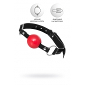 Красный кляп-шар на черных ремешках Anonymo - ToyFa - купить с доставкой в Барнауле