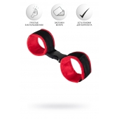 Красно-черные велюровые наручники Anonymo - ToyFa - купить с доставкой в Барнауле