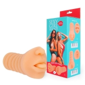 Телесный мастурбатор-ротик с высунутым язычком - Bior toys - в Барнауле купить с доставкой
