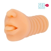 Телесный мастурбатор-ротик с высунутым язычком - Bior toys - в Барнауле купить с доставкой