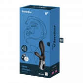 Черный анальный вибратор Heat Climax+ с функцией нагрева - 20,6 см. - Satisfyer - в Барнауле купить с доставкой