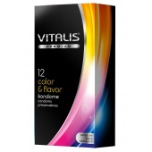 Цветные ароматизированные презервативы VITALIS PREMIUM color   flavor - 12 шт. - Vitalis - купить с доставкой в Барнауле