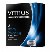 Презервативы VITALIS PREMIUM delay   cooling с охлаждающим эффектом - 3 шт. - Vitalis - купить с доставкой в Барнауле