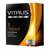 Ребристые презервативы VITALIS PREMIUM ribbed - 3 шт. - Vitalis - купить с доставкой в Барнауле