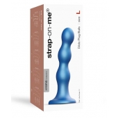 Голубая насадка Strap-On-Me Dildo Plug Balls size L - Strap-on-me - купить с доставкой в Барнауле
