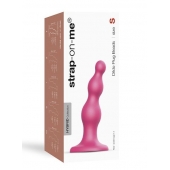 Розовая насадка Strap-On-Me Dildo Plug Beads size S - Strap-on-me - купить с доставкой в Барнауле