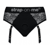 Черные трусики для насадок Diva Lingerie Harness - size M - Strap-on-me - купить с доставкой в Барнауле
