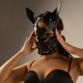 Черная маска  Собака  с ушками - Crazy Handmade - купить с доставкой в Барнауле