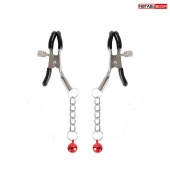 Серебристые зажимы на соски с шариками на цепочках - Notabu - купить с доставкой в Барнауле